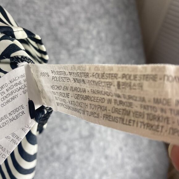 Zara Trafaluc Top Women Medium Black White Stripe Satin - Picture 6 of 11